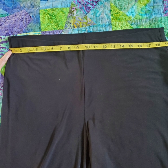 Black PANTS, Anne KLEIN, Petite XL, Wide-Leg Pull-On Knit Pants - Picture 8 of 9